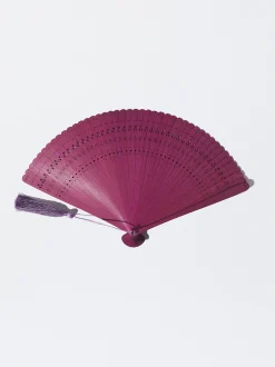 PARFOIS Abanico Bambú Con Perforado Violeta New