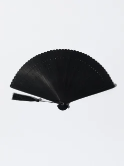 PARFOIS Abanico Bambú Con Perforado Negro Best
