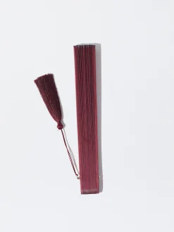 PARFOIS Abanico Bambú Con Perforado Burdeos Discount