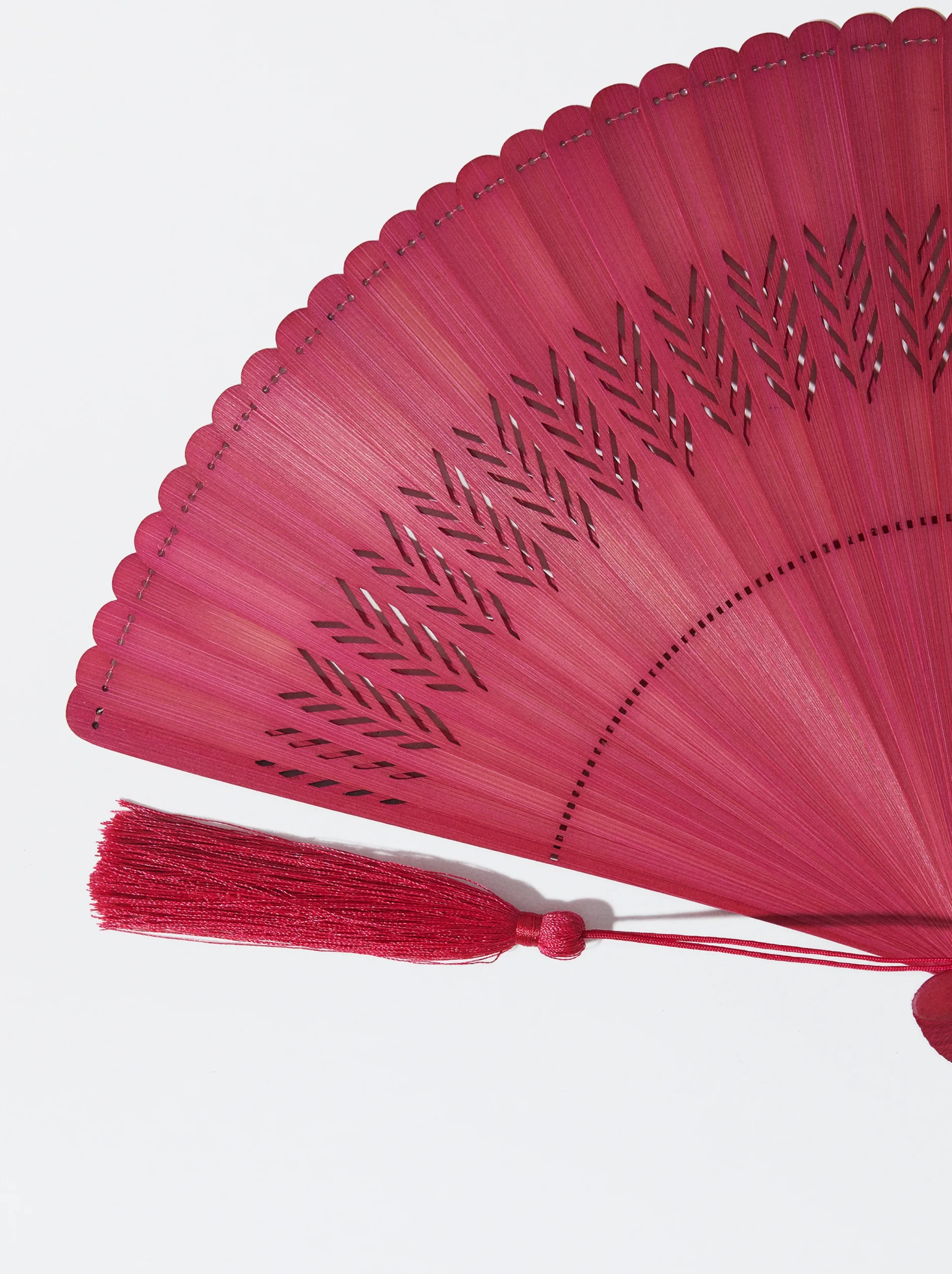 PARFOIS Abanico Bambú Con Perforado Rosa Discount