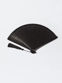 PARFOIS Abanico Bambú Con Perforado Negro Hot