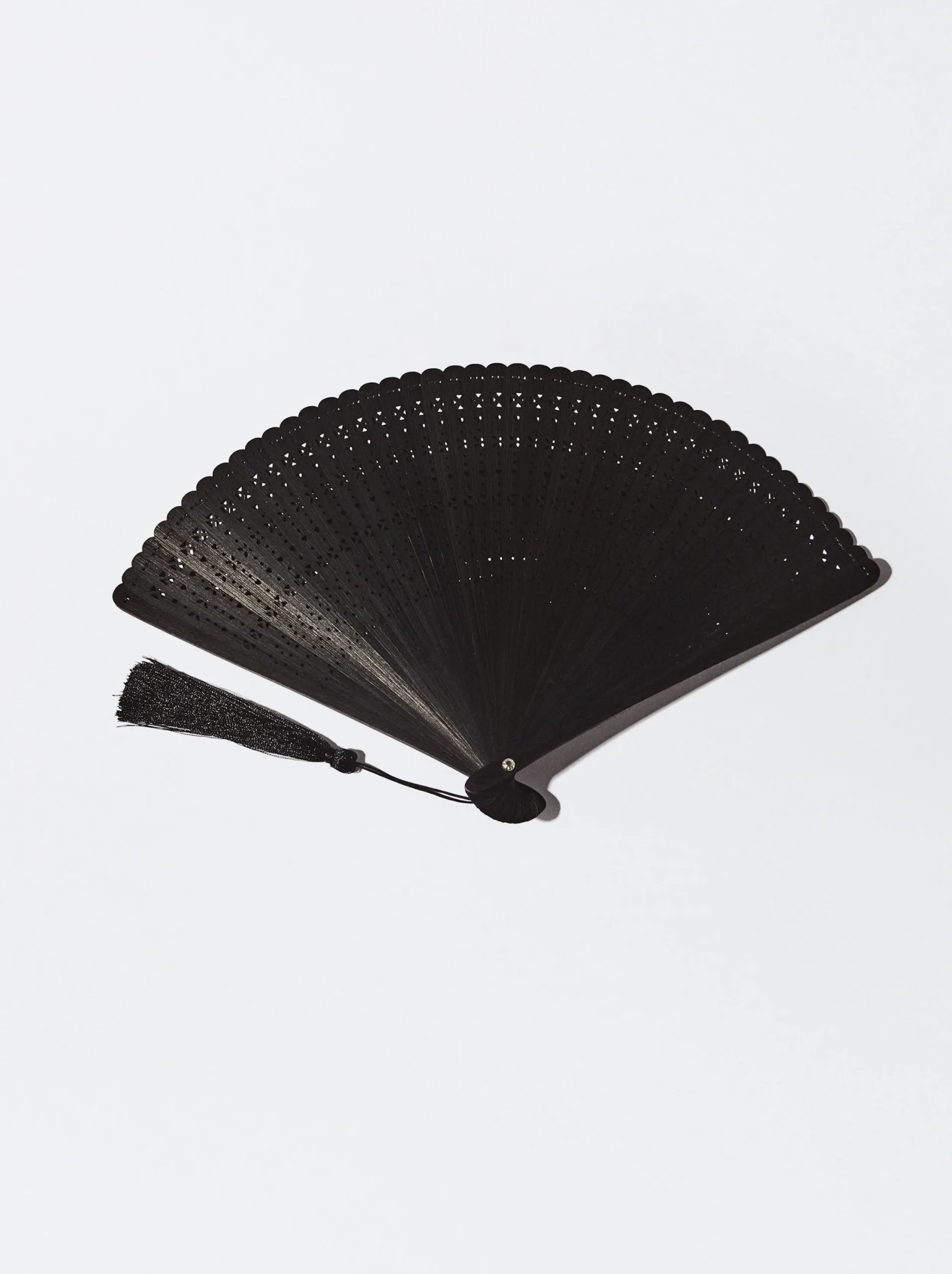 PARFOIS Abanico Bambú Con Perforado Negro Hot
