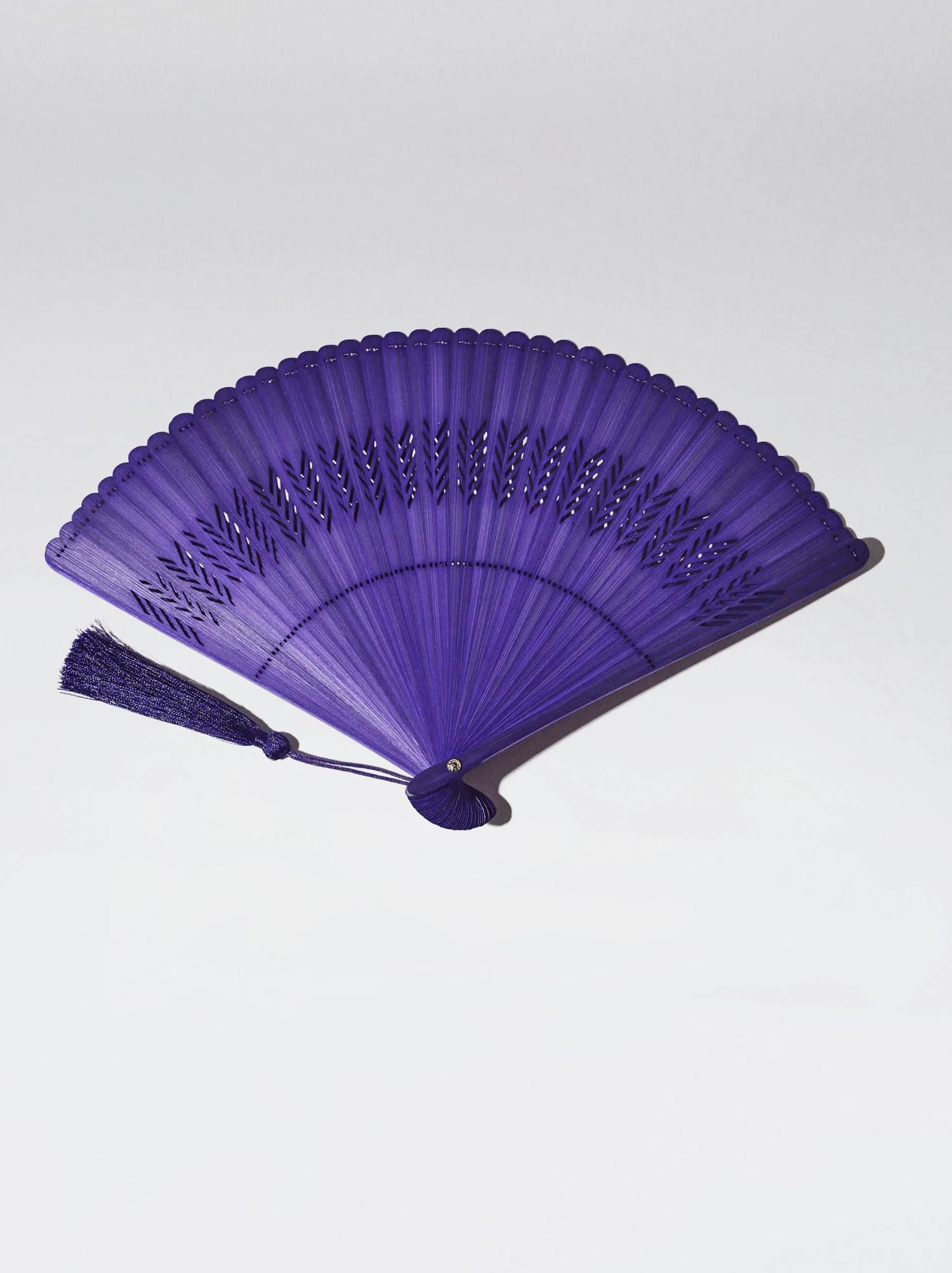 PARFOIS Abanico Bambú Con Perforado Violeta Sale