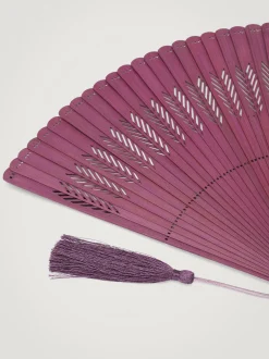 PARFOIS Abanico Perforado Con Borla Violeta Cheap