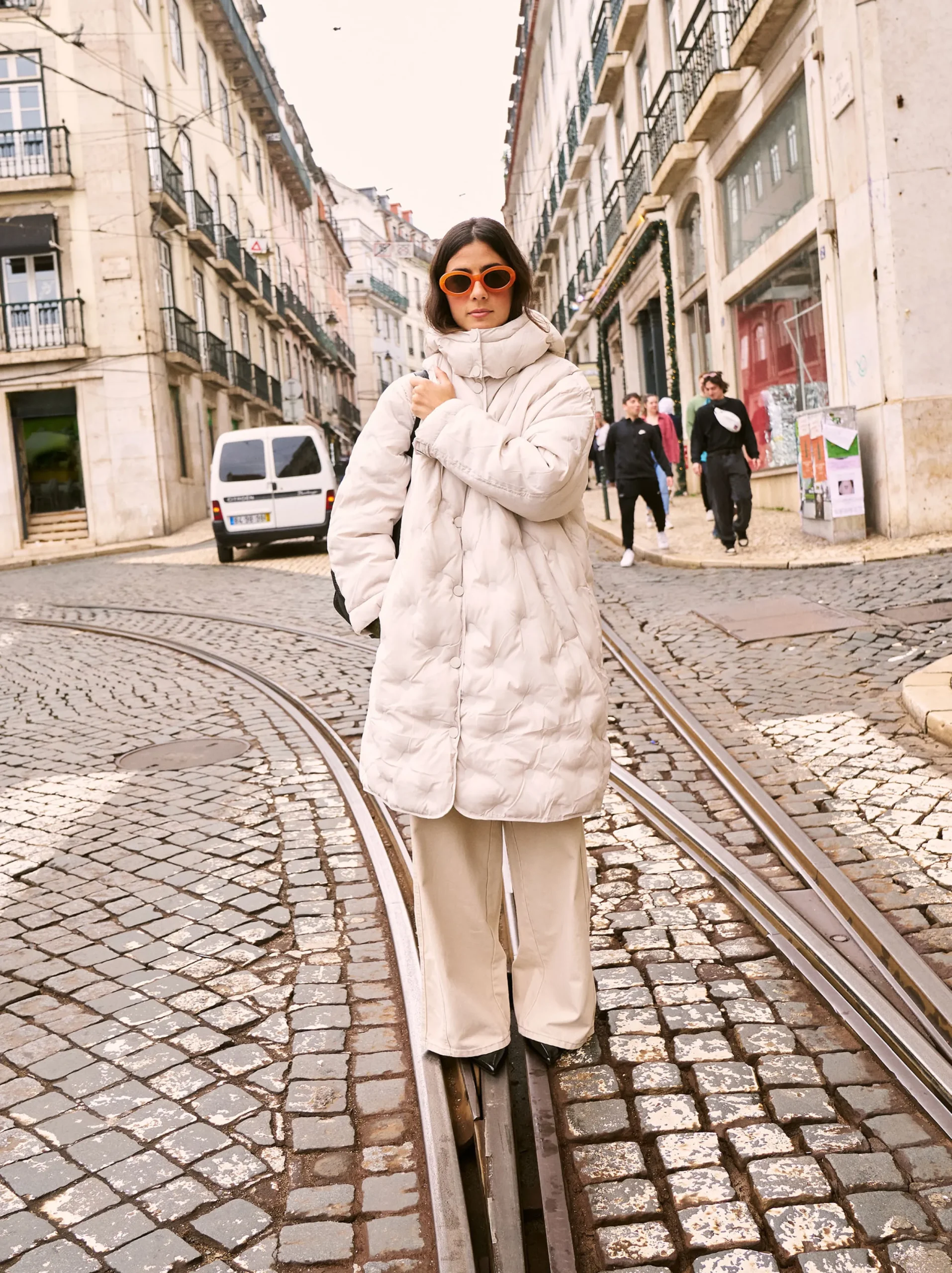 PARFOIS Abrigo Acolchado Con Capucha Beige Online