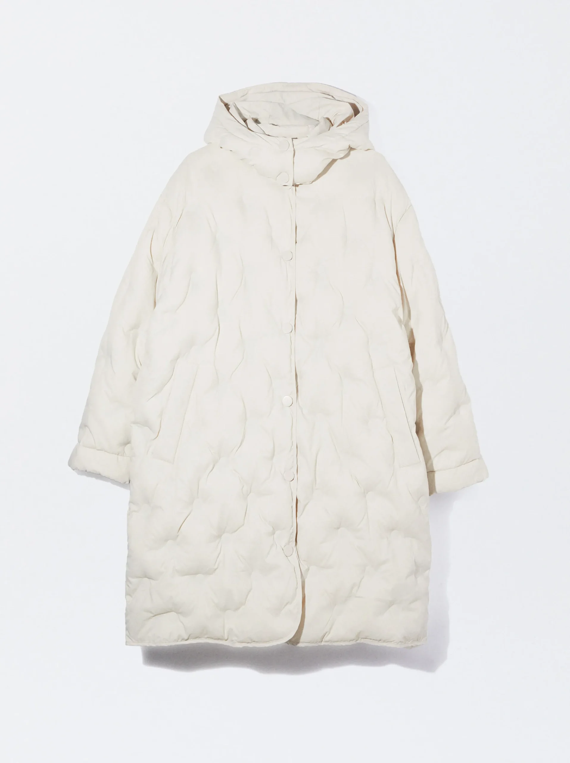 PARFOIS Abrigo Acolchado Con Capucha Beige Online
