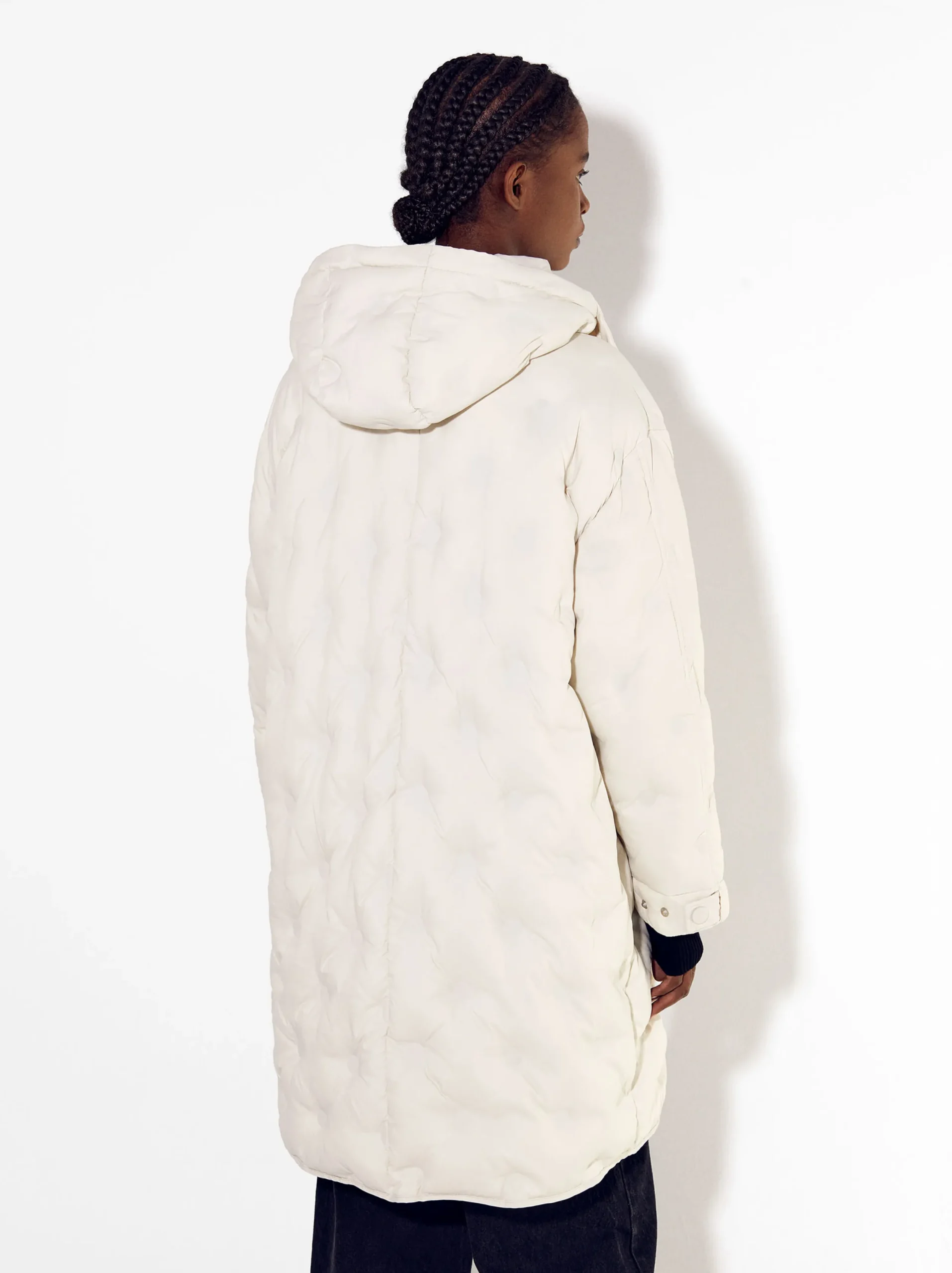 PARFOIS Abrigo Acolchado Con Capucha Beige Online