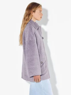 PARFOIS Abrigo Con Bolsillos Solapa Violeta Best Sale