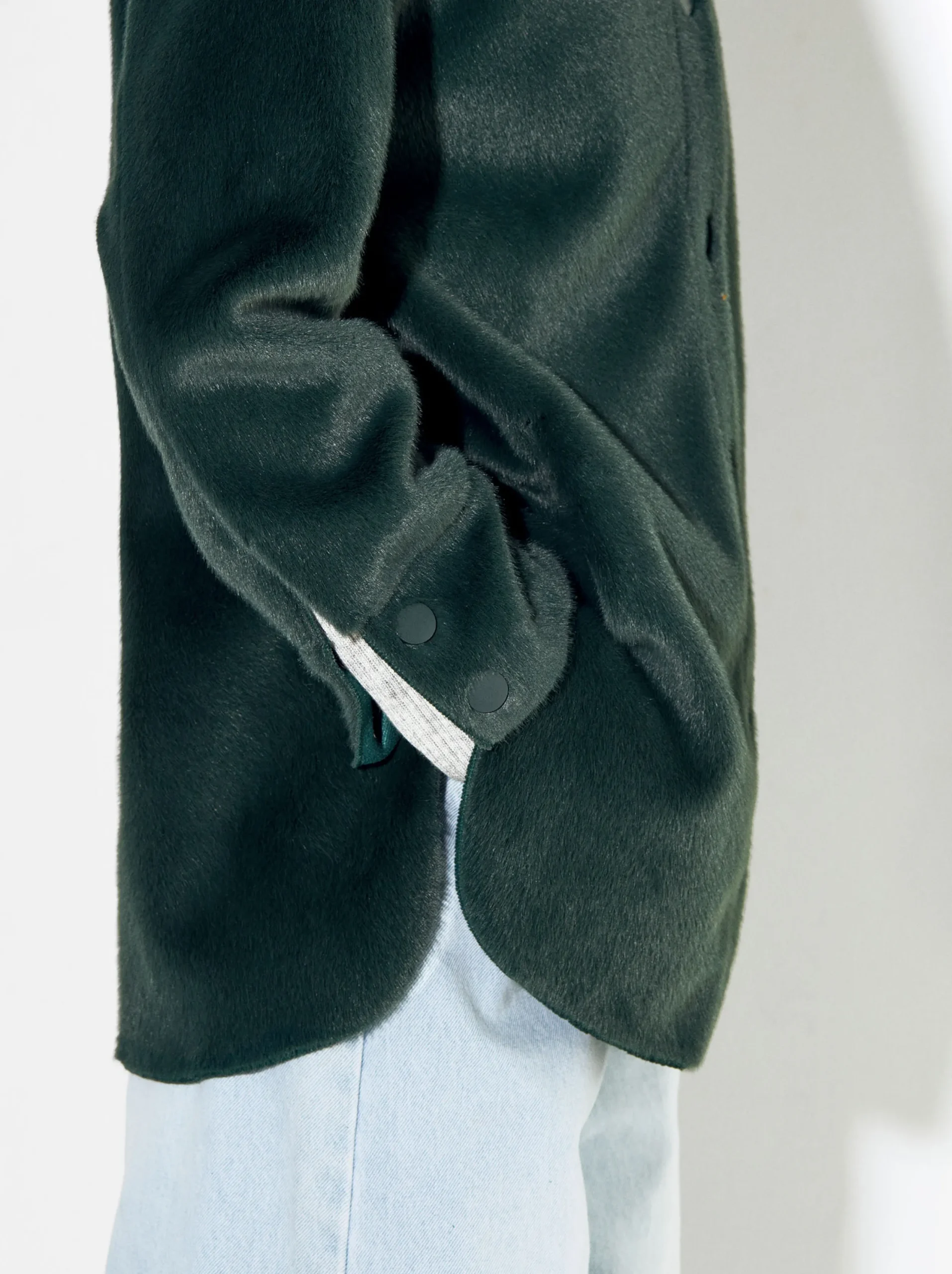 PARFOIS Abrigo De Pelo Con Bolsillos Verde Store