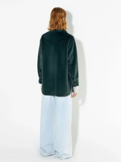 PARFOIS Abrigo De Pelo Con Bolsillos Verde Store