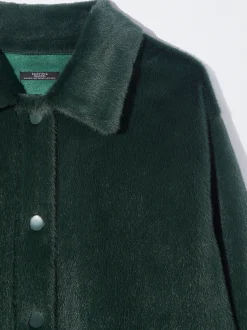 PARFOIS Abrigo De Pelo Con Bolsillos Verde Store