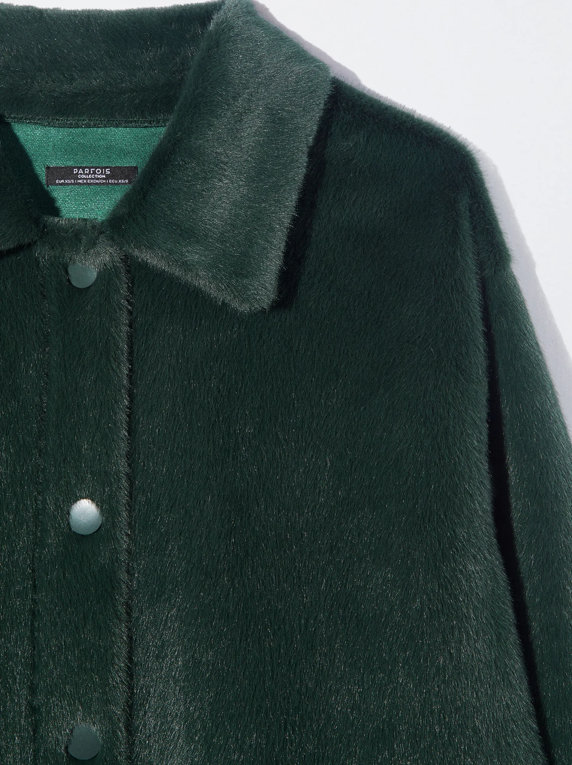 PARFOIS Abrigo De Pelo Con Bolsillos Verde Store