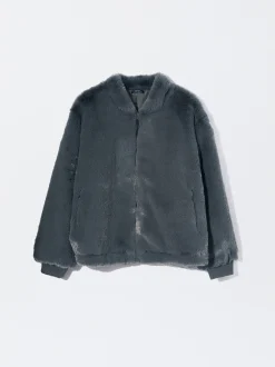 PARFOIS Abrigo De Pelo Con Bolsillos Gris Discount