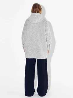 PARFOIS Abrigo Largo Con Capucha Gris Flash Sale