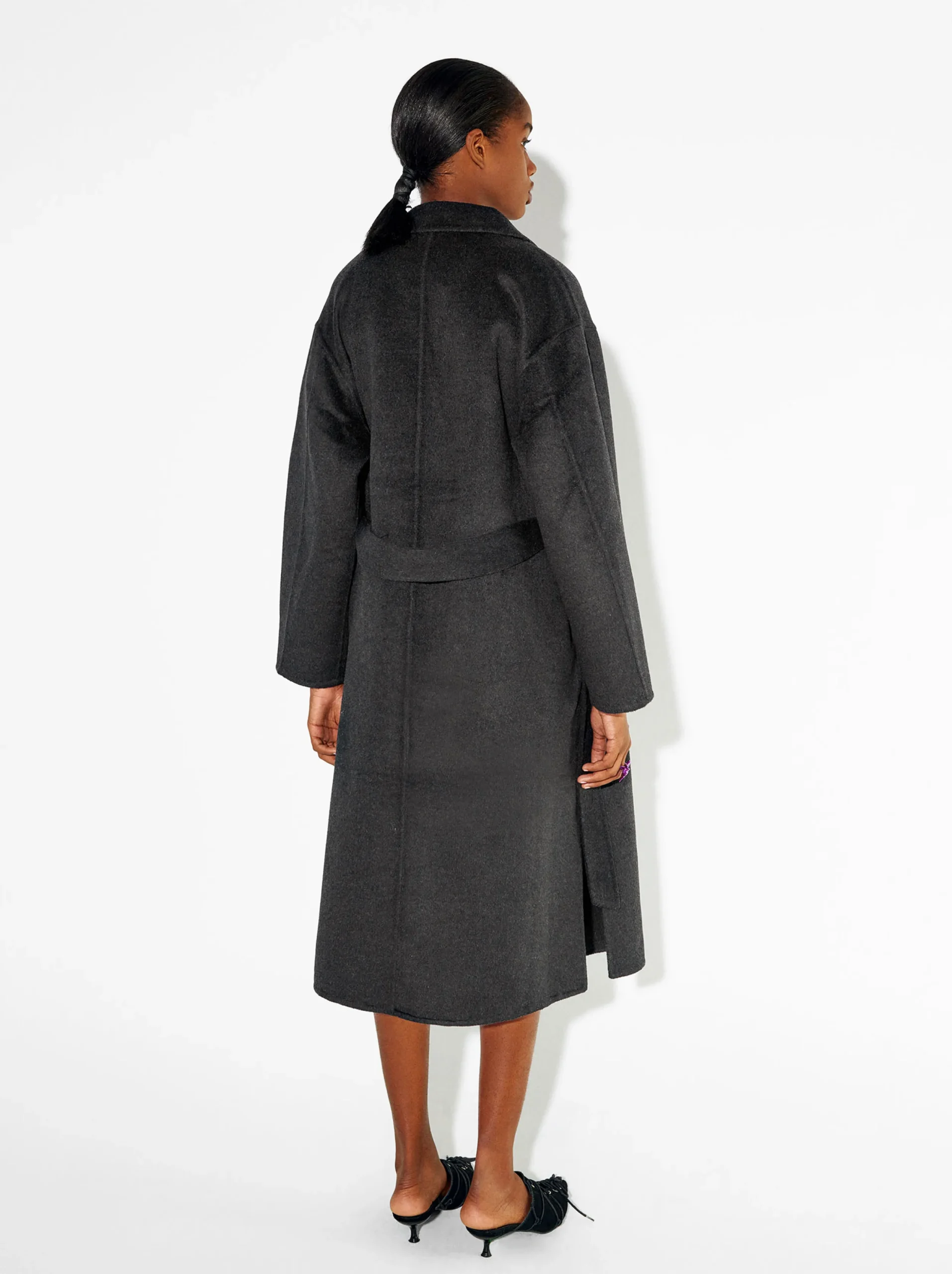 PARFOIS Abrigo Largo Con Lana Gris Store