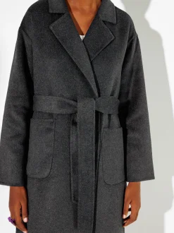 PARFOIS Abrigo Largo Con Lana Gris Store