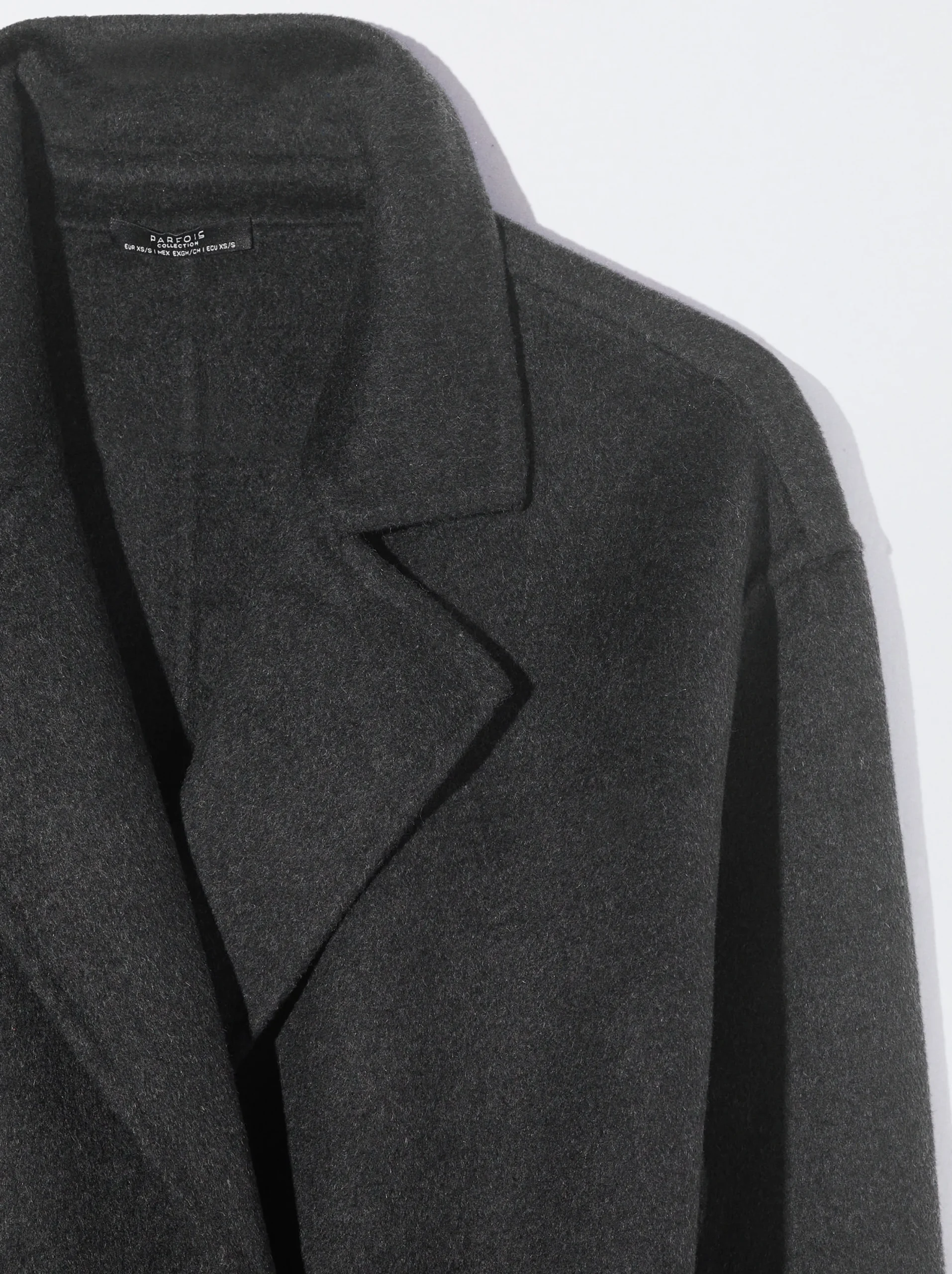 PARFOIS Abrigo Largo Con Lana Gris Store
