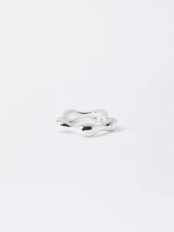 PARFOIS Anel Prateado Irregular Plateado New