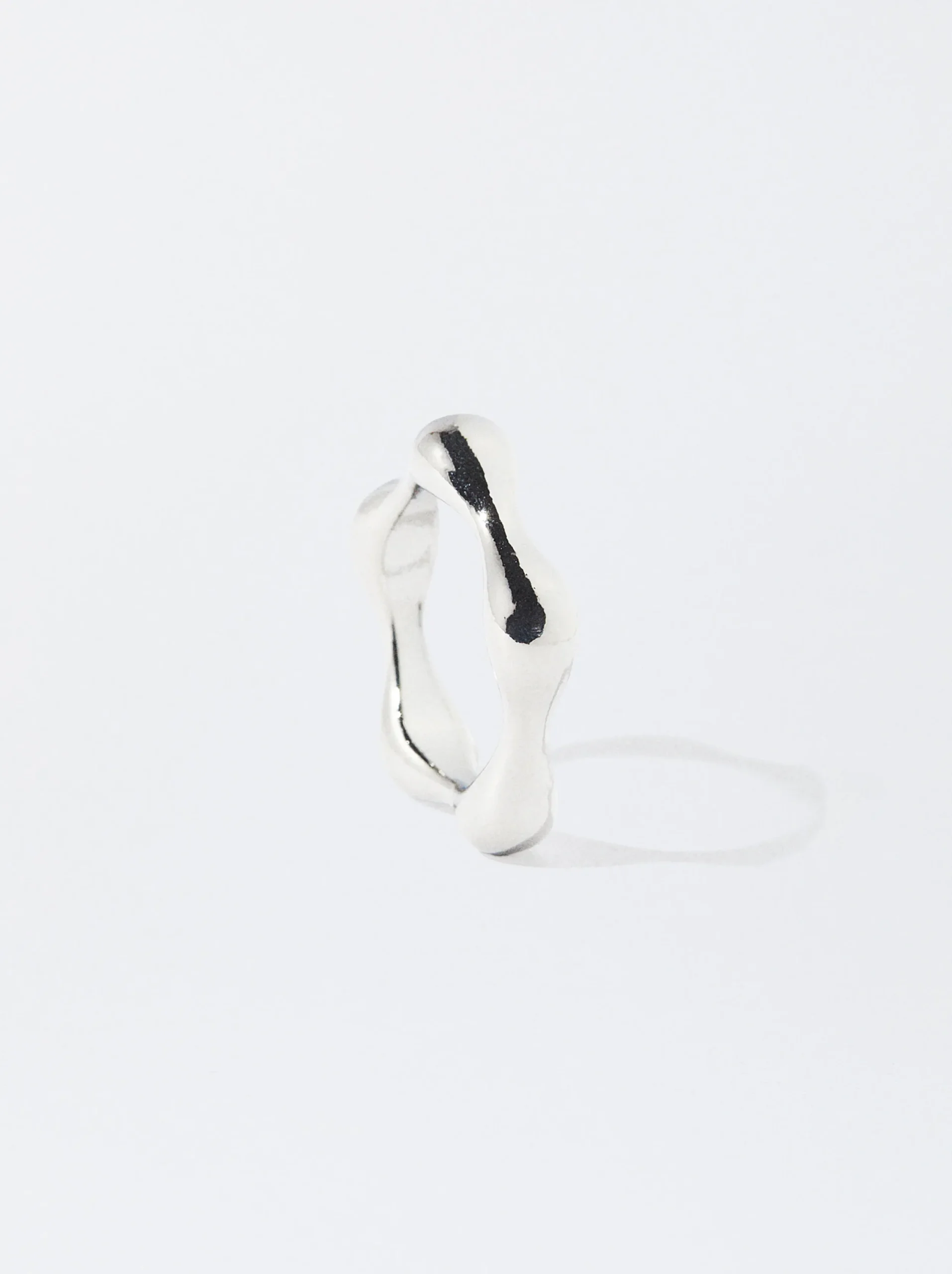 PARFOIS Anel Prateado Irregular Plateado New