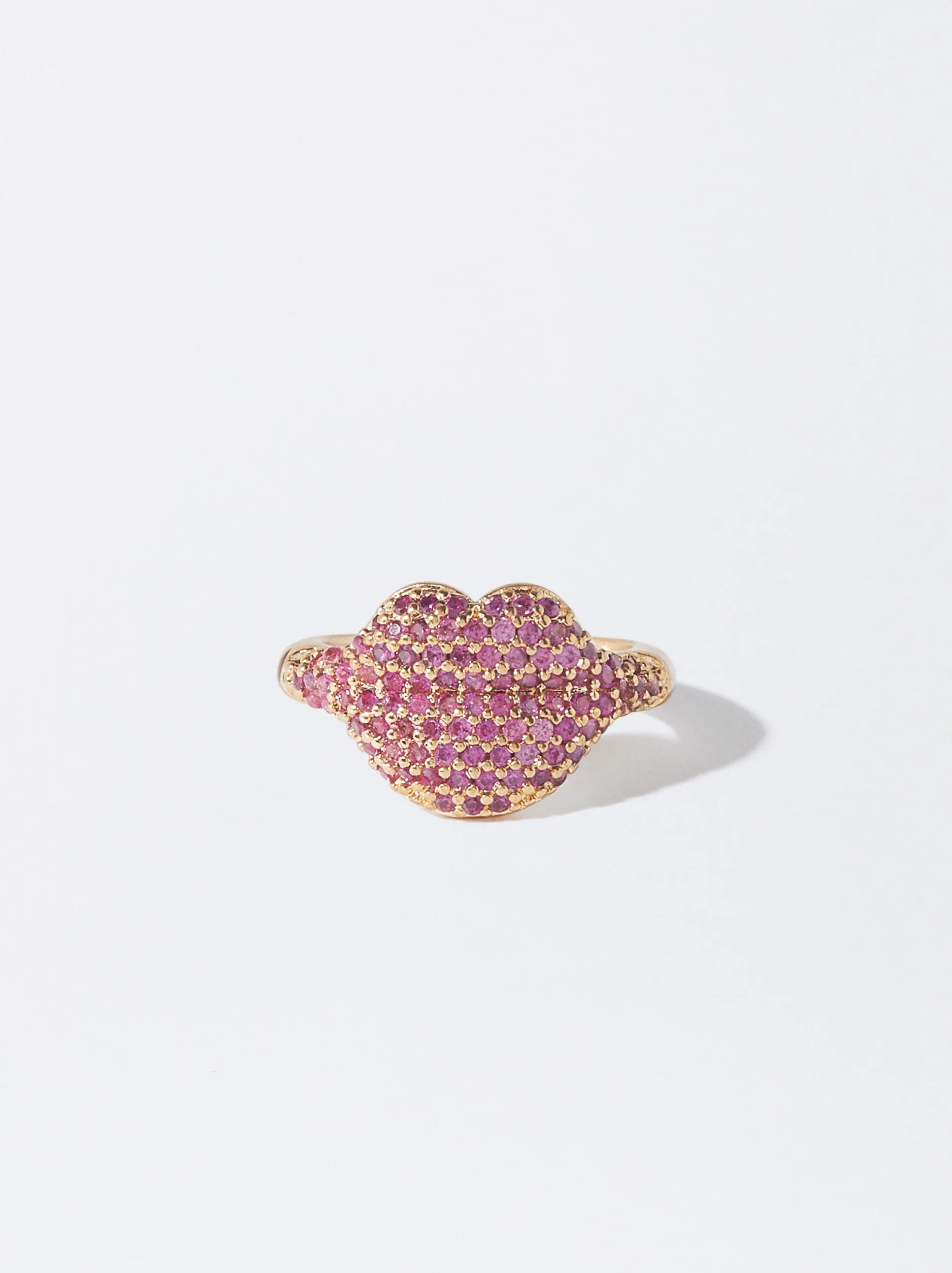PARFOIS Anillo Con Circonias Fucsia Fashion