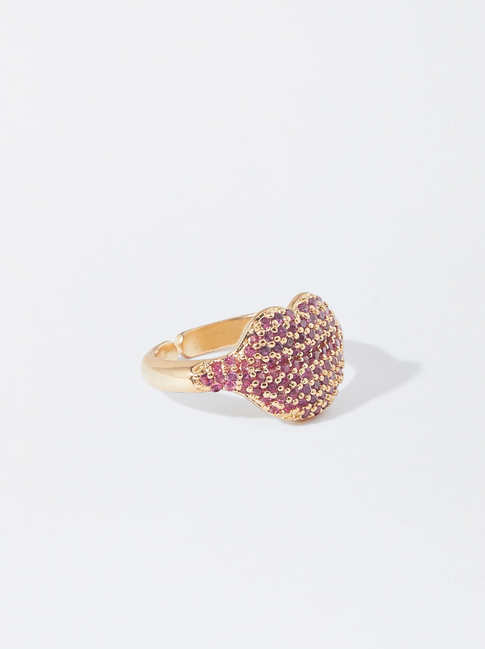 PARFOIS Anillo Con Circonias Fucsia Fashion