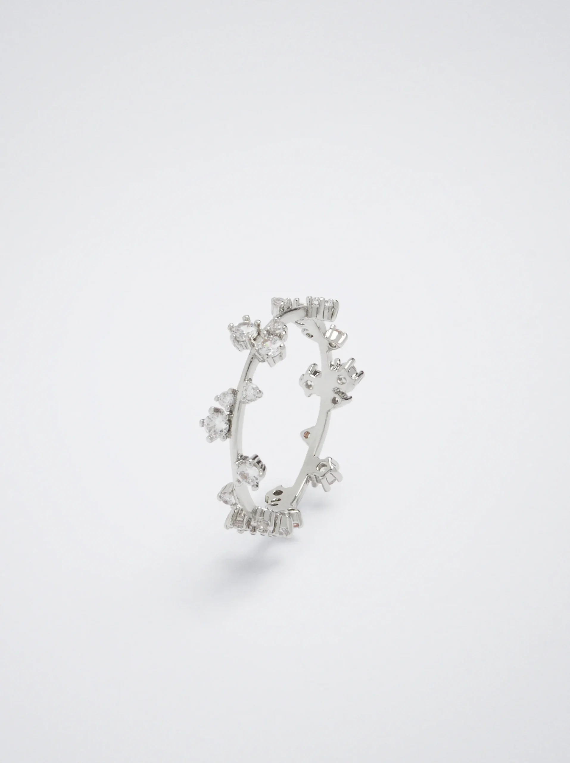 PARFOIS Anillo Con Circonitas Plateado Outlet