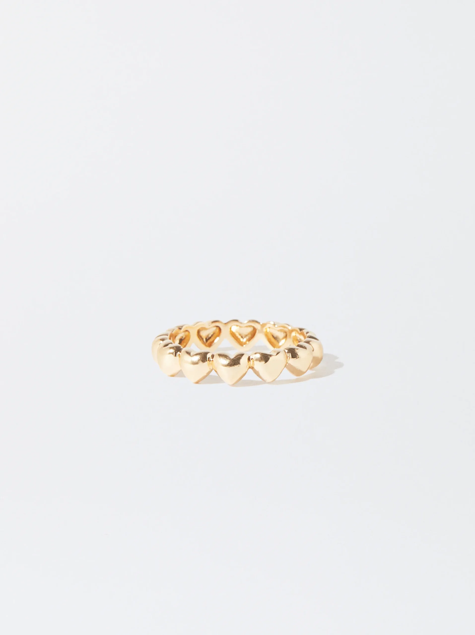 PARFOIS Anillo Con Corazones Dorado Cheap