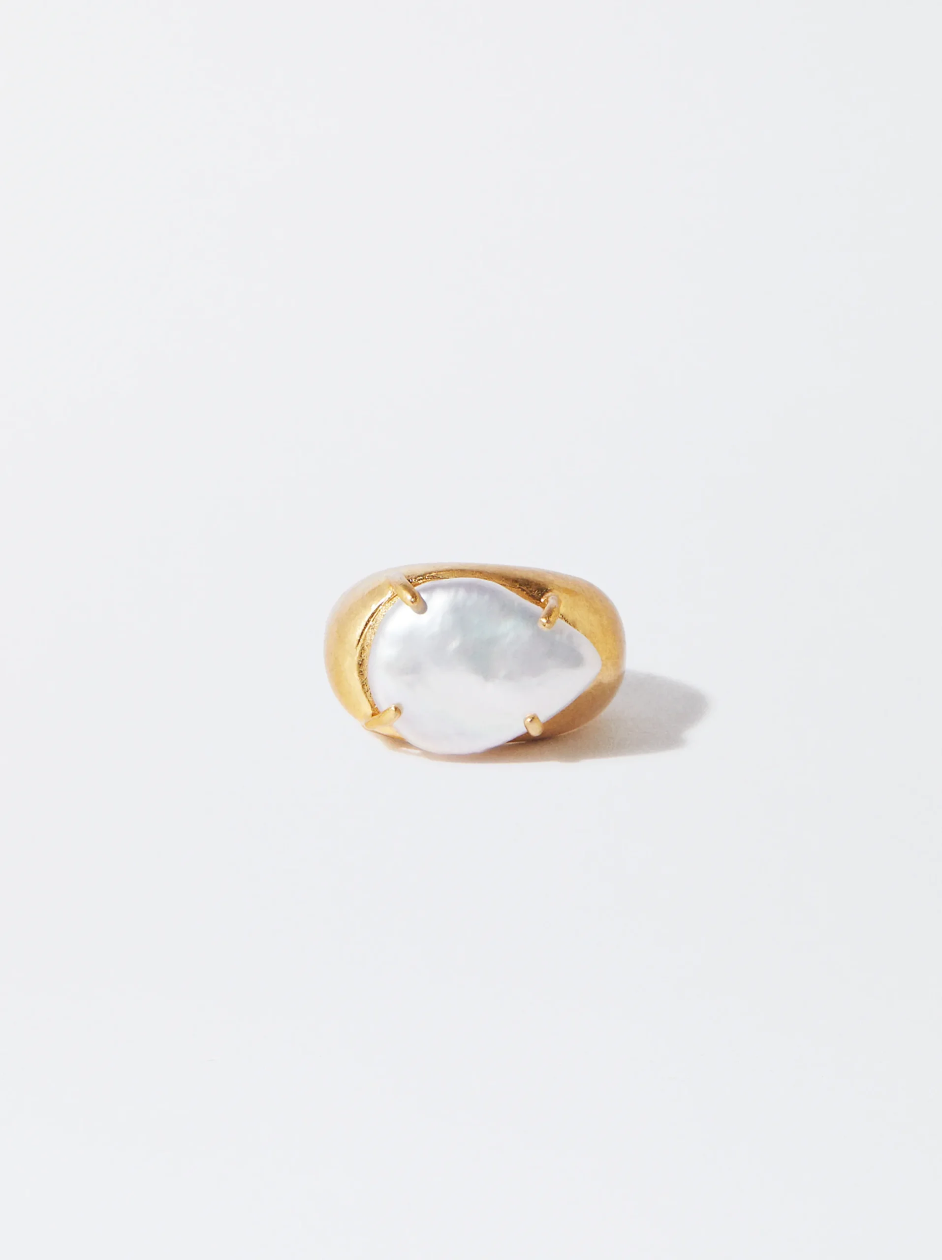 PARFOIS Anillo Con Perla De Agua Dulce Dorado Discount