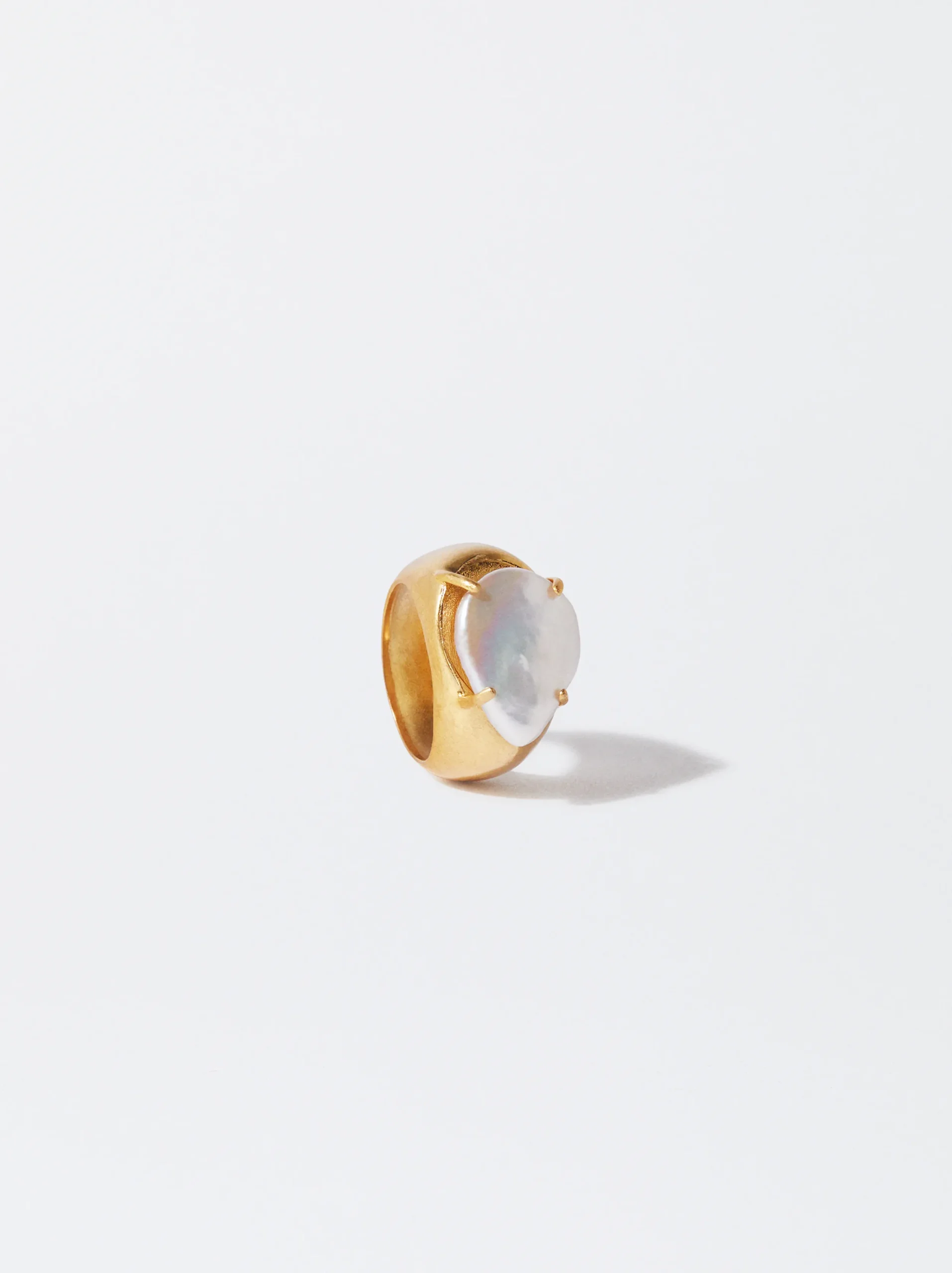 PARFOIS Anillo Con Perla De Agua Dulce Dorado Discount