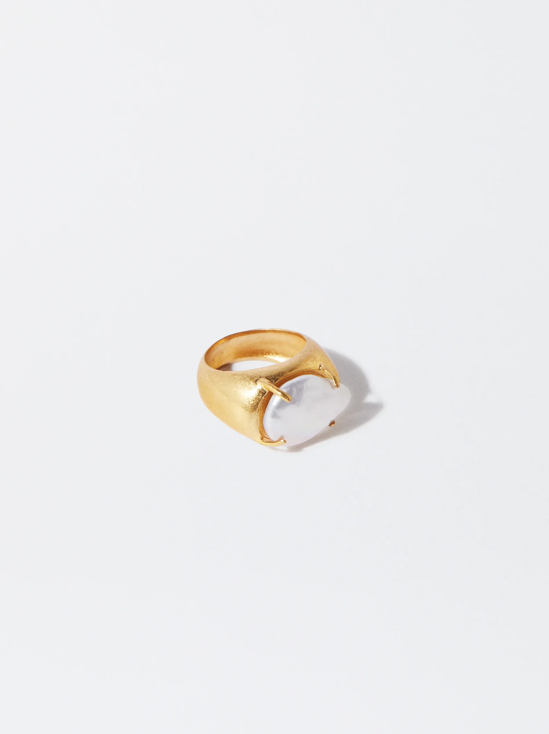 PARFOIS Anillo Con Perla De Agua Dulce Dorado Discount