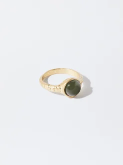 PARFOIS Anillo Con Piedra Verde Sale