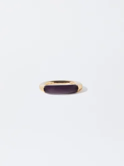 PARFOIS Anillo Con Resina Violeta New