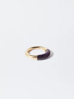 PARFOIS Anillo Con Resina Violeta New