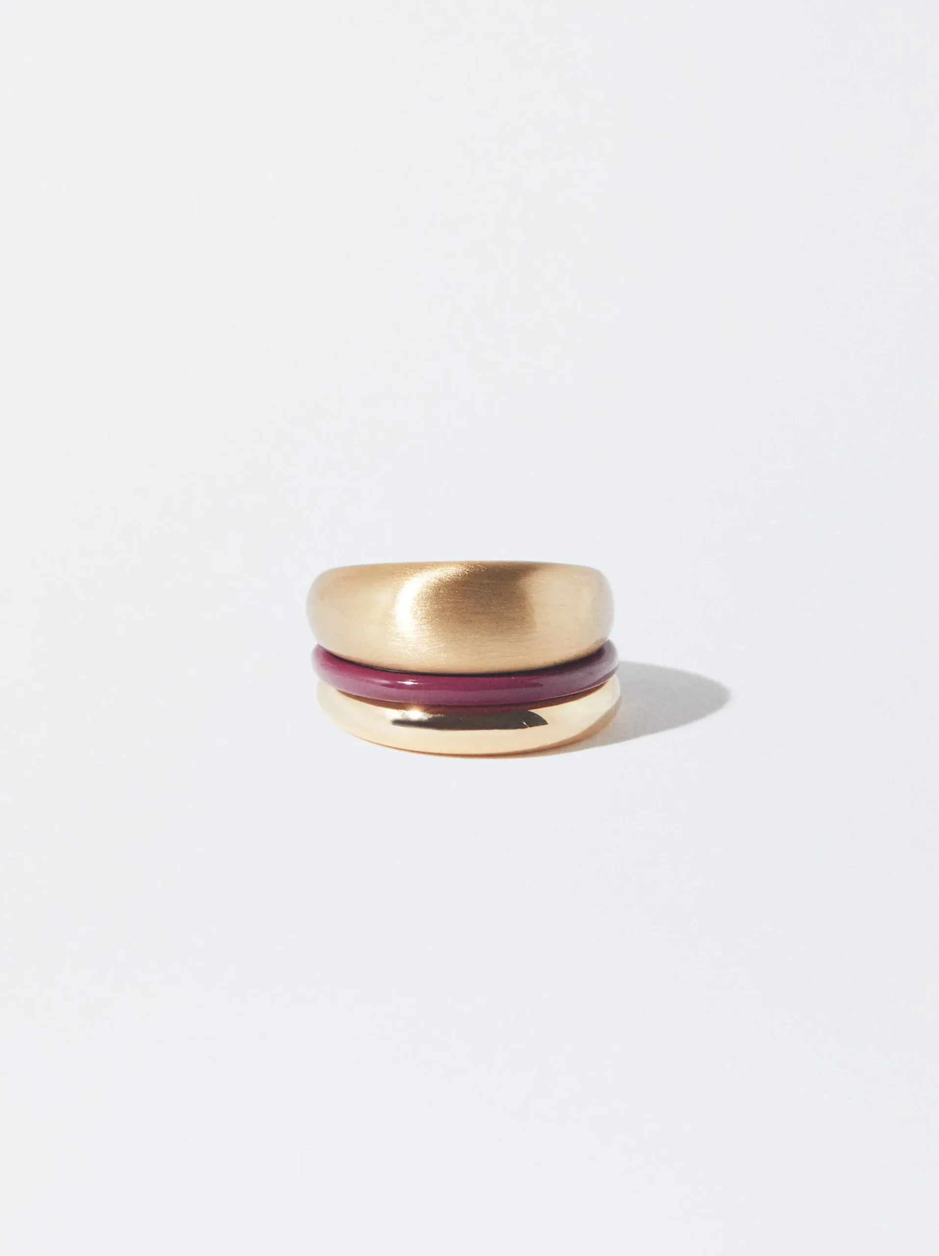 PARFOIS Anillo Con Resina Burdeos Cheap