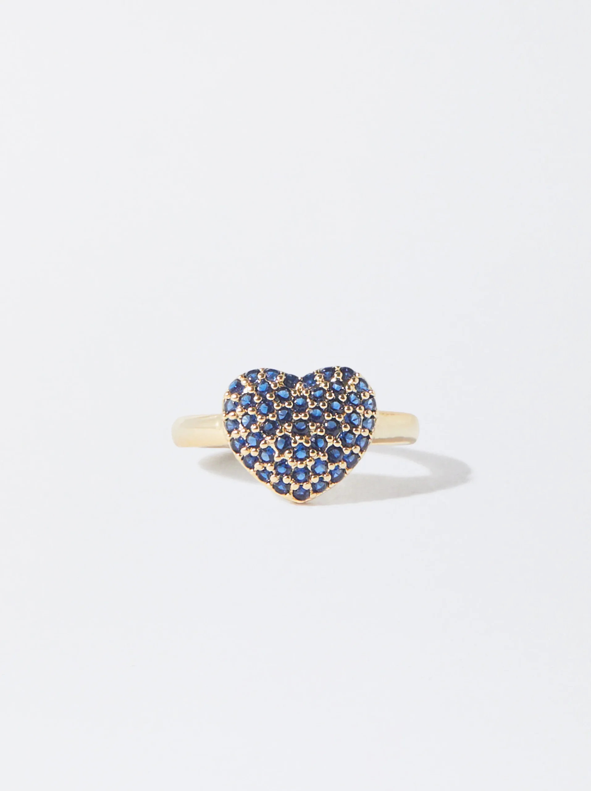 PARFOIS Anillo Corazón Con Circonitas Azul Outlet