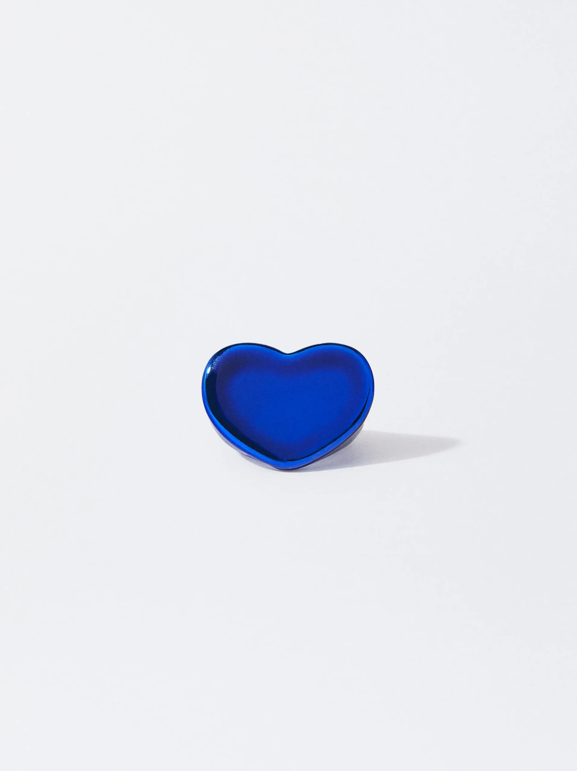 PARFOIS Anillo Corazón Metalizado Azul Flash Sale