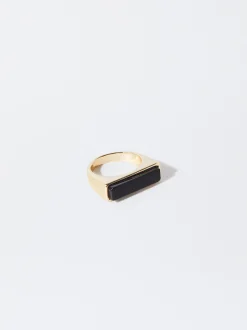 PARFOIS Anillo De Resina Negro Clearance