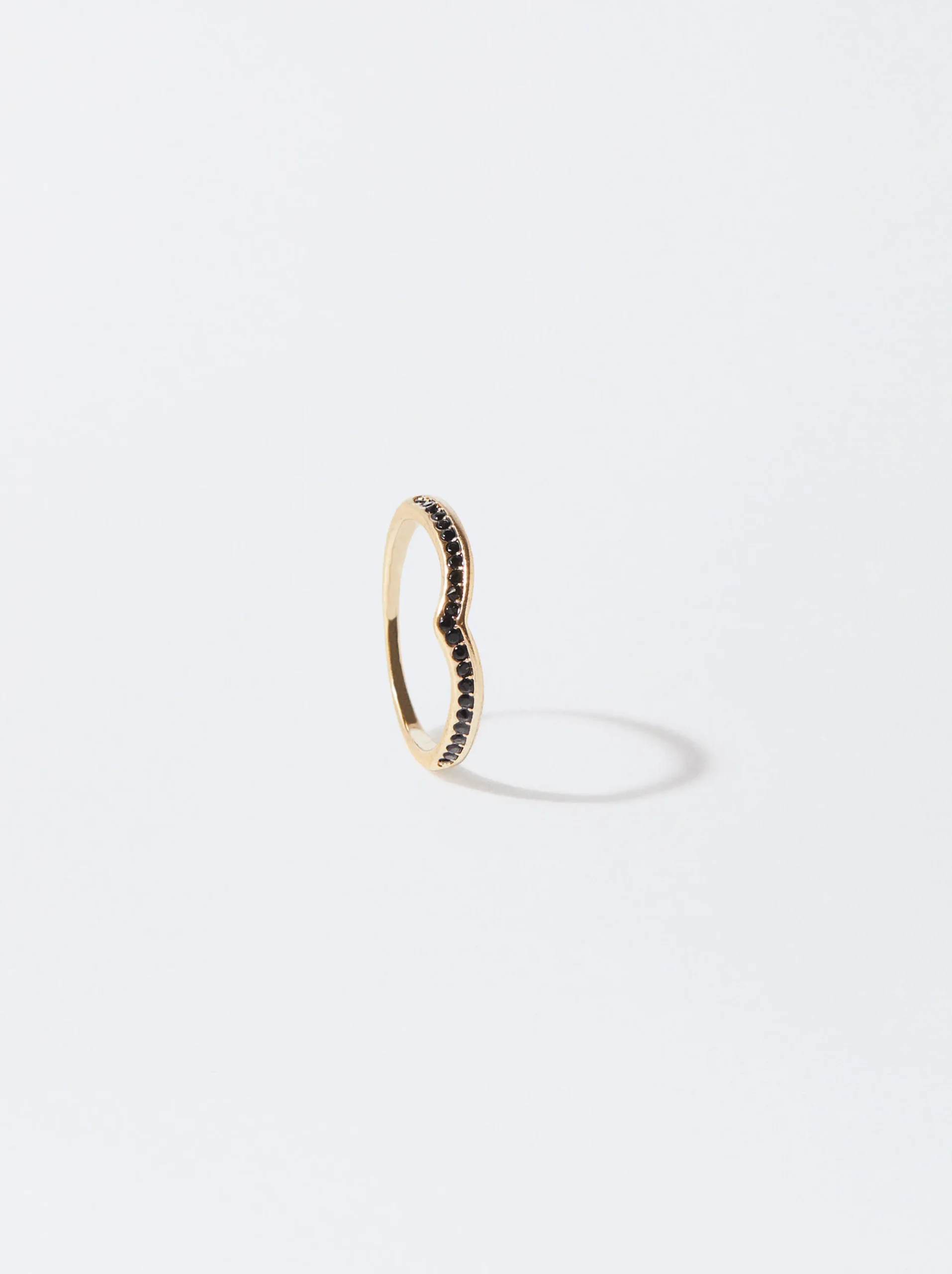 PARFOIS Anillo Dorado Con Circonitas Negro Hot