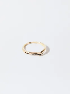 PARFOIS Anillo Dorado Con Circonitas Negro Hot