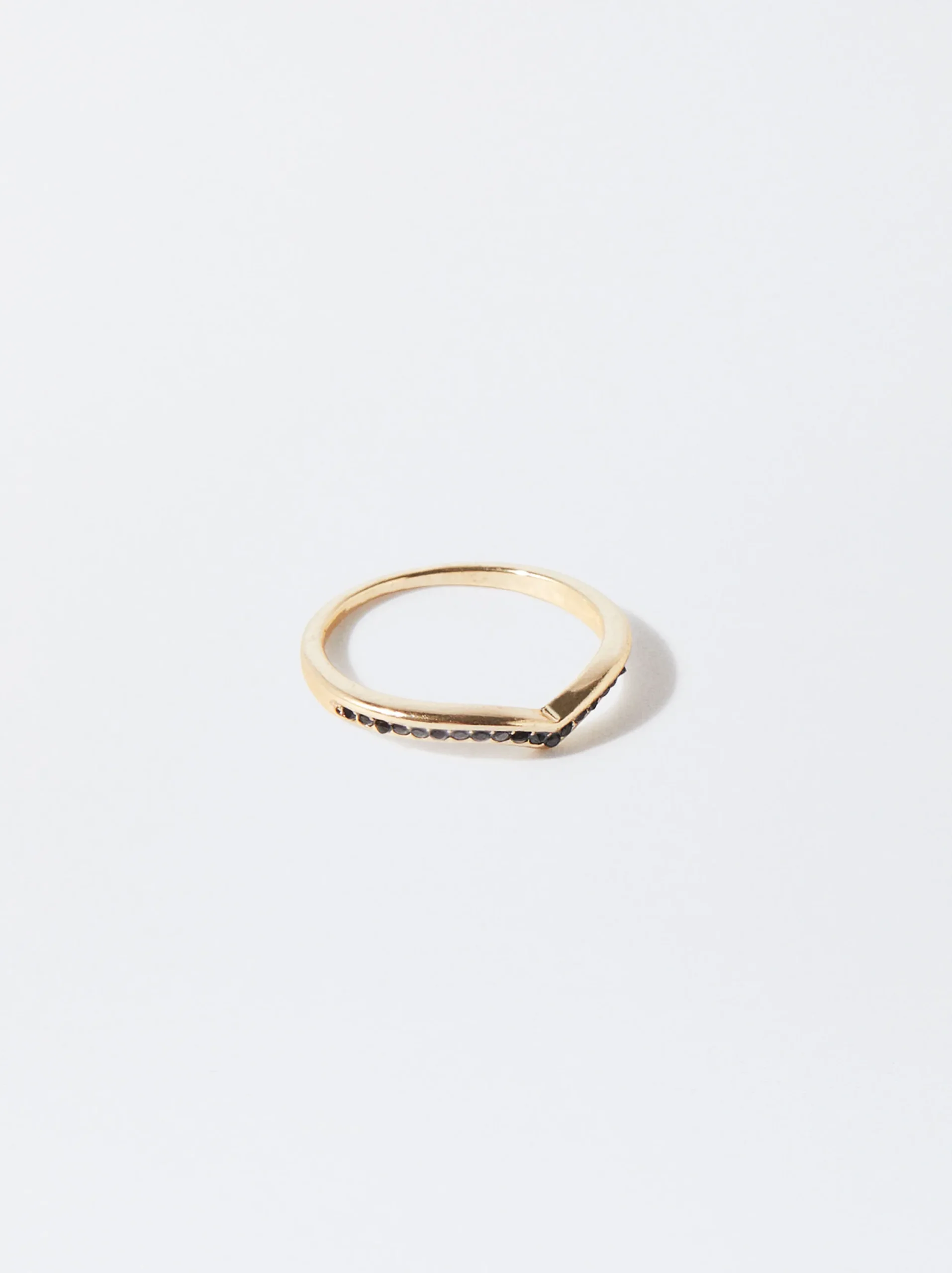 PARFOIS Anillo Dorado Con Circonitas Negro Hot