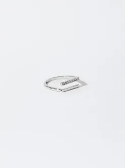 PARFOIS Anillo Dorado Con Circonitas Plateado Clearance