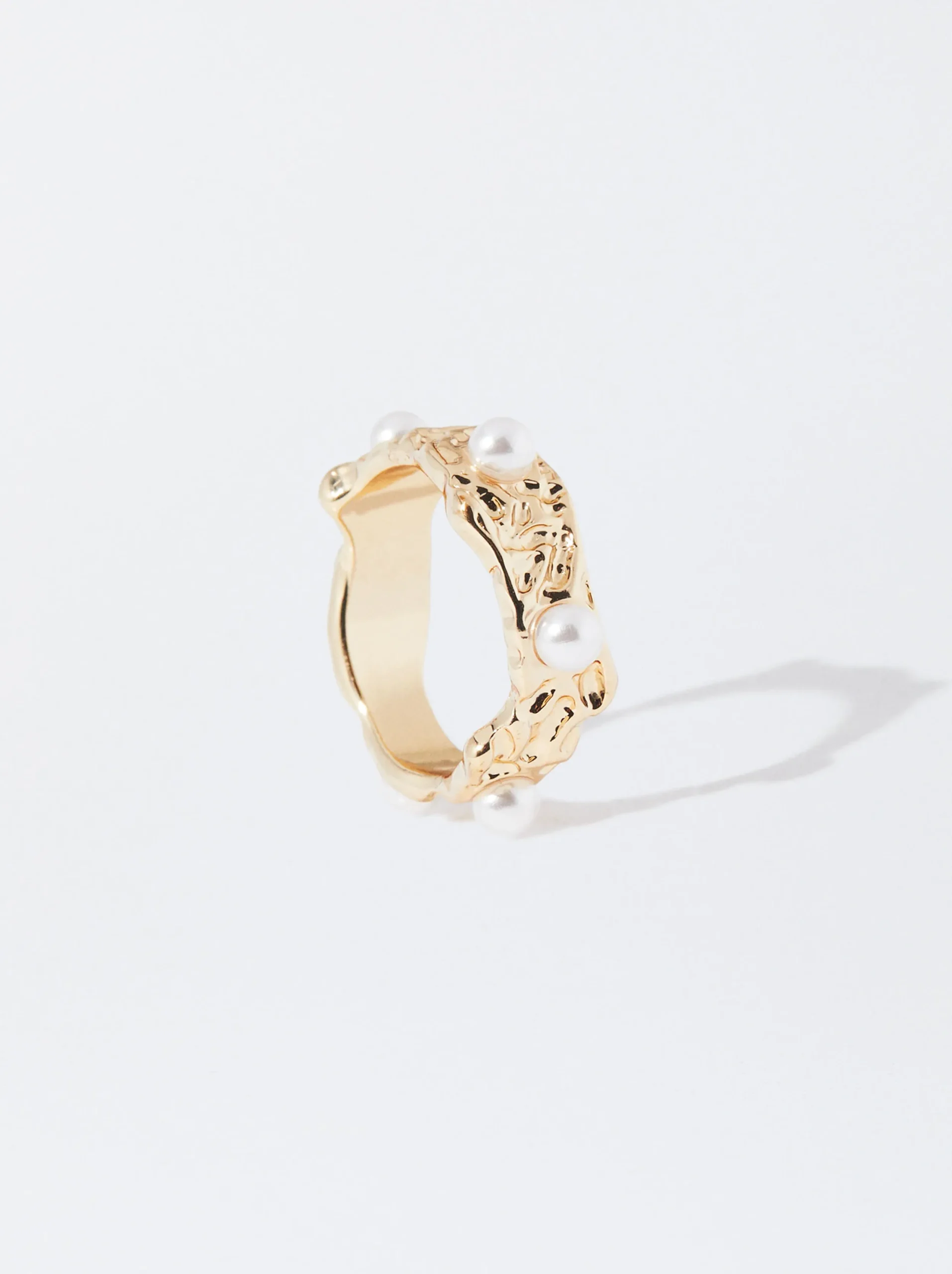 PARFOIS Anillo Dorado Con Perlas Blanco Clearance