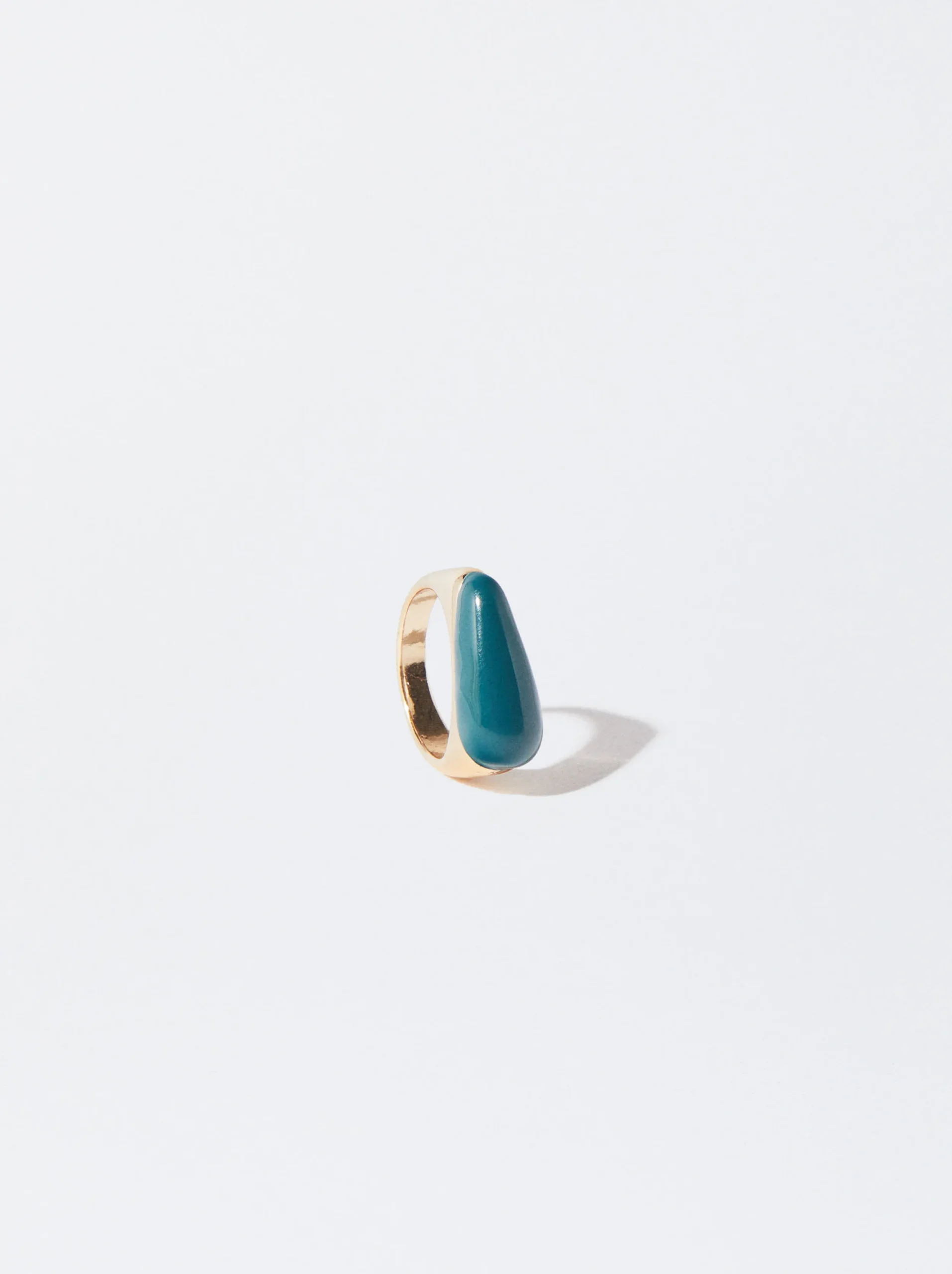 PARFOIS Anillo Dorado Esmaltado Verde Cheap