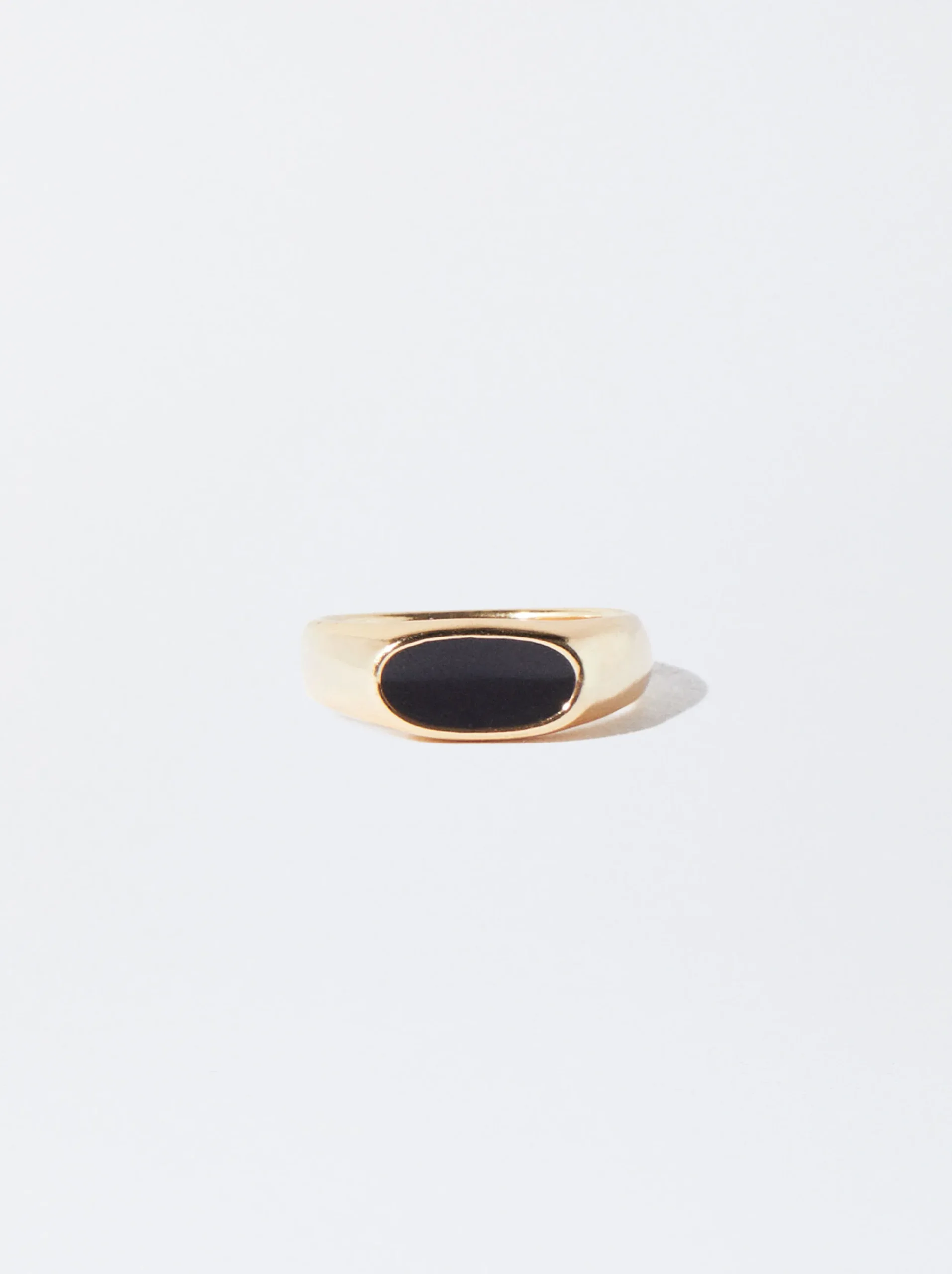 PARFOIS Anillo Dorado Esmaltado Negro Clearance