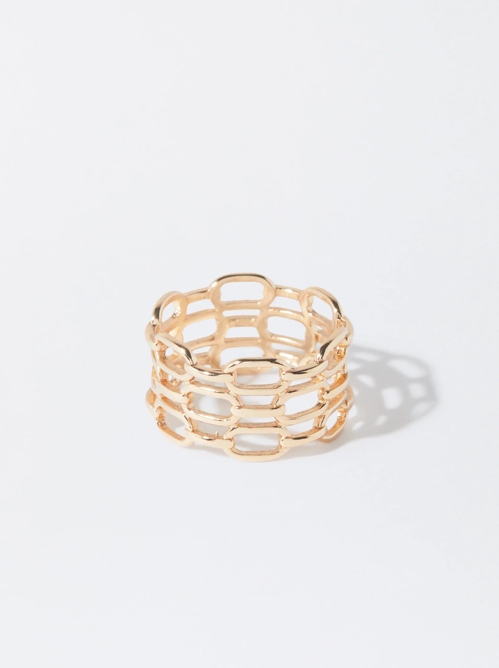 PARFOIS Anillo Mini Eslabones Dorado New