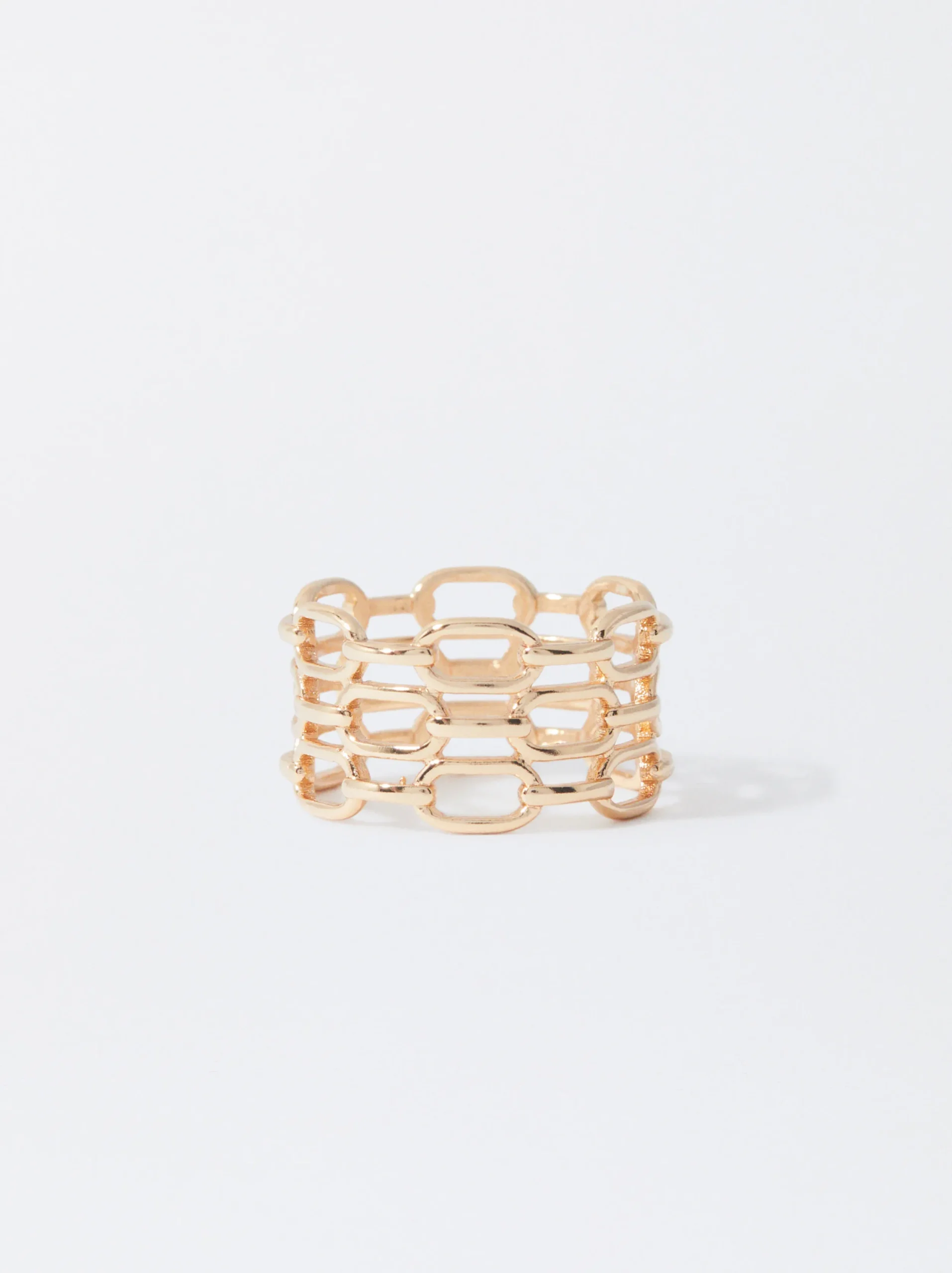 PARFOIS Anillo Mini Eslabones Dorado New