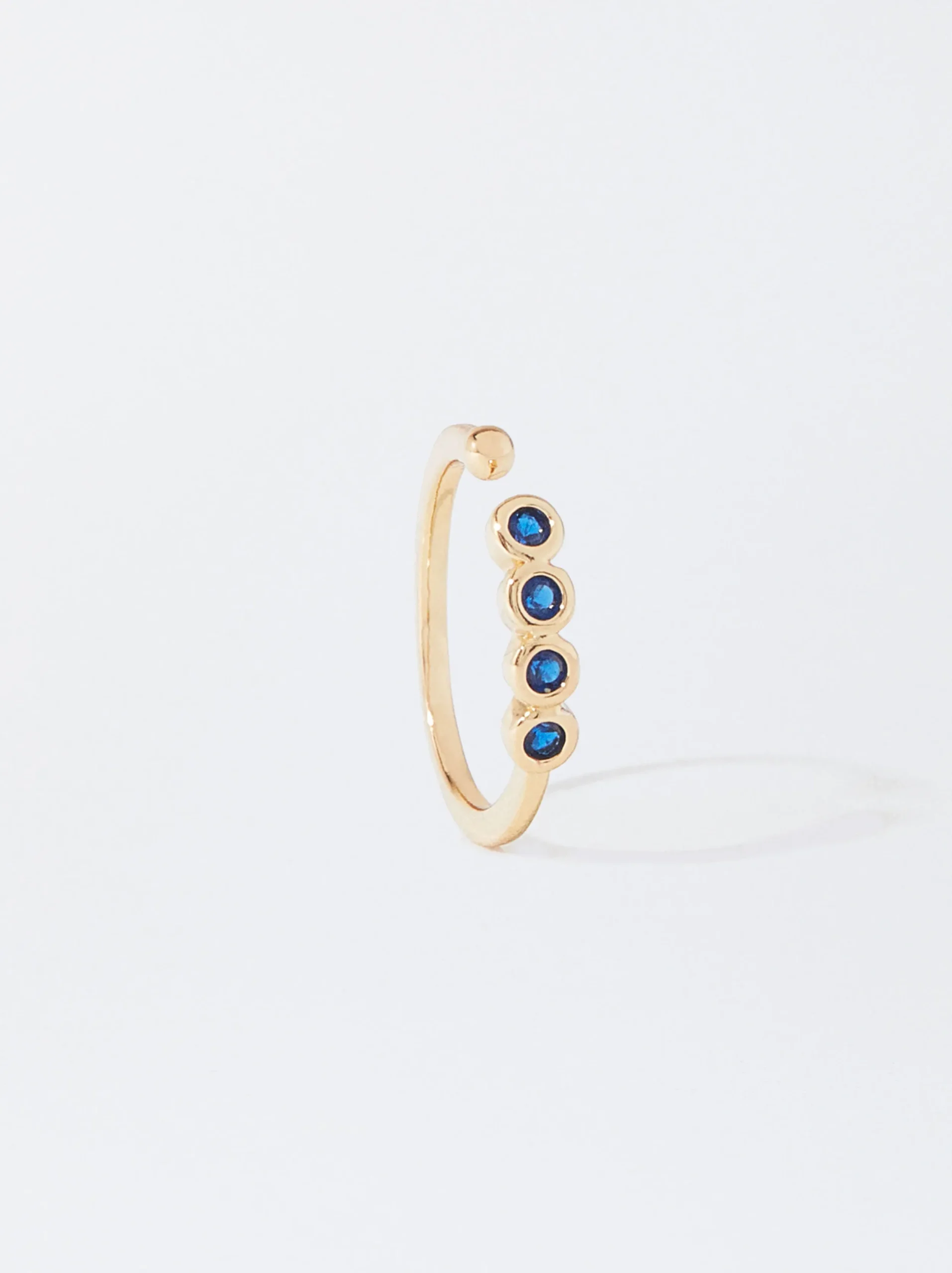 PARFOIS Anillo Dorado Strass Azul Store