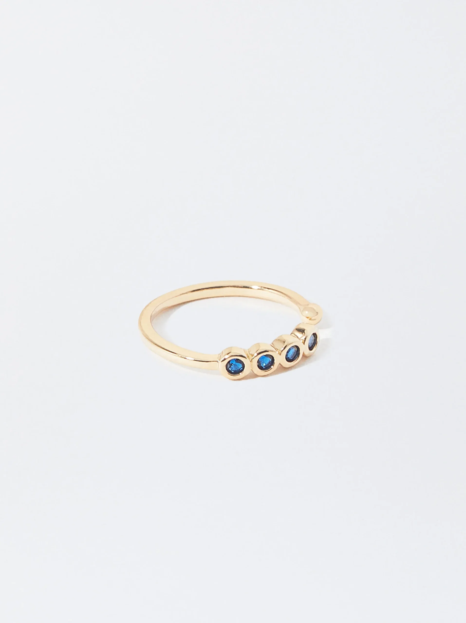 PARFOIS Anillo Dorado Strass Azul Store