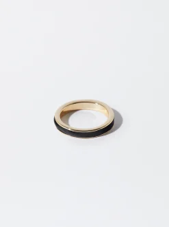 PARFOIS Anillo Esmaltado Negro Best Sale