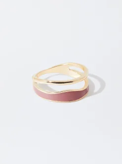 PARFOIS Anillo Esmaltado Burdeos Discount